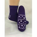 Purple Adult XL Ankle Length Comfort Slipper Socks